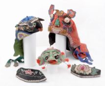 A collection of five festive hats for children, 19th-early 20th century  A collection of five