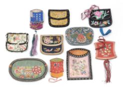 A collection of ten Chinese silk purses, 19th century  A collection of ten Chinese silk purses, 19th
