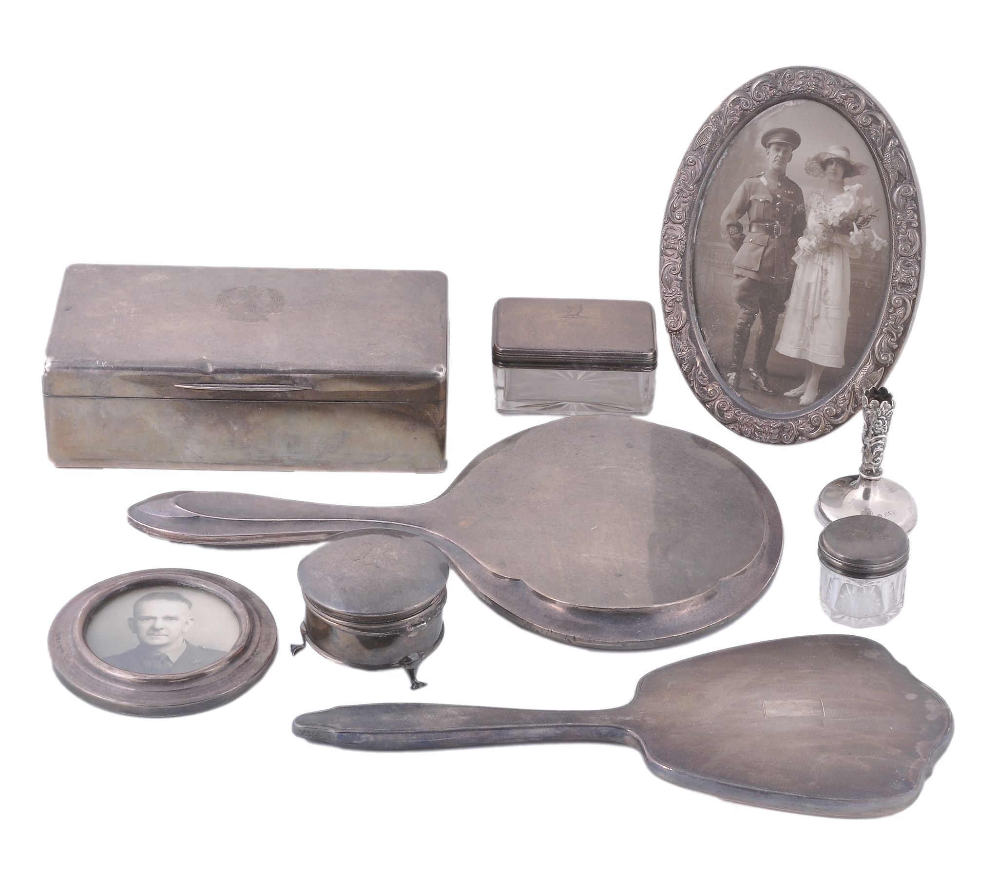 A collection of silver and silver mounted items, to include A collection of silver and silver