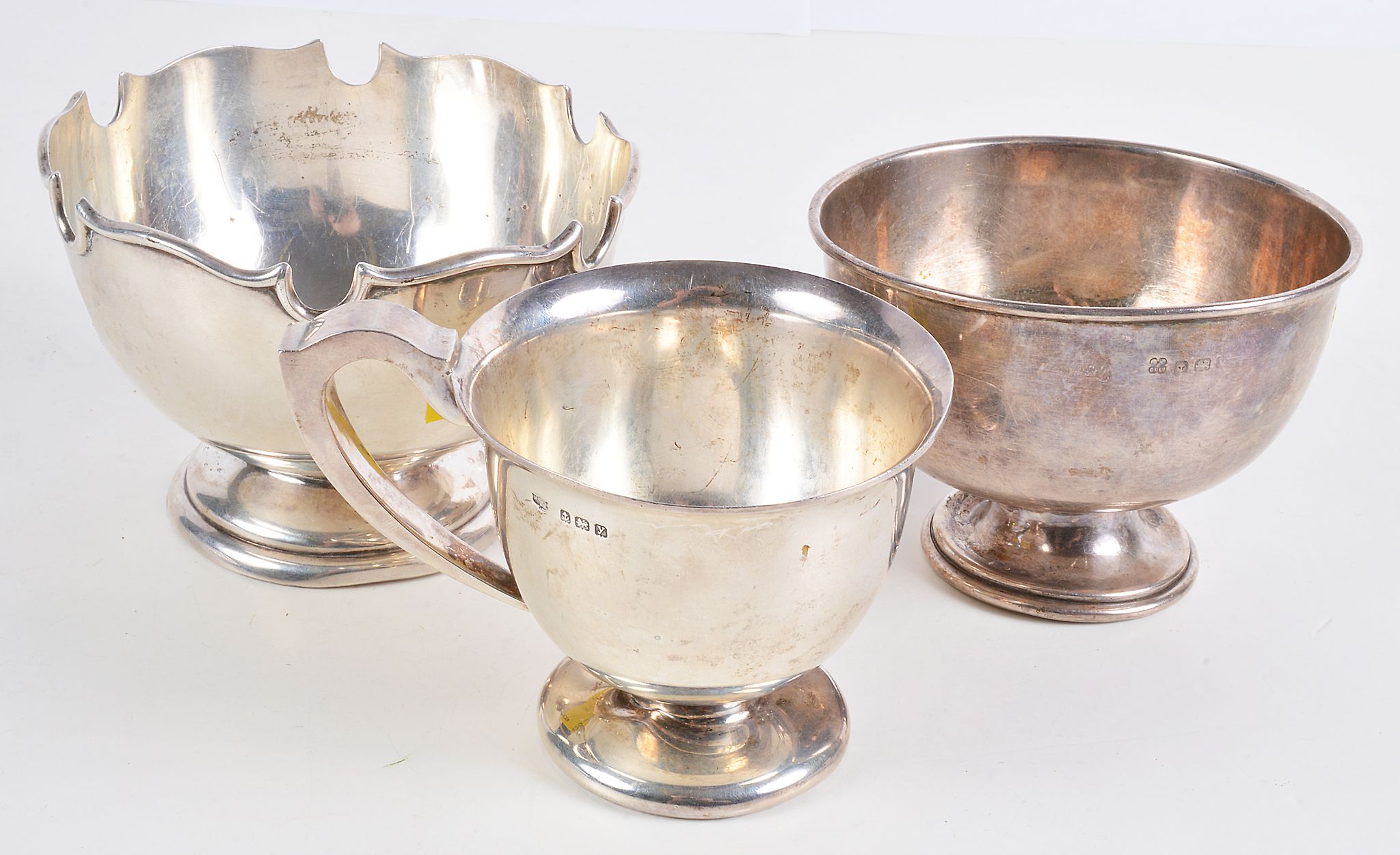 A silver shaped circular bowl by Barker Brothers, Chester 1924 A silver shaped circular bowl by