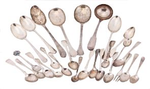 A collection of silver flatware, to include A collection of silver flatware, to include: a George