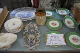 A quantity of assorted ceramics to include a Coalport foliate decorated desert service comprising