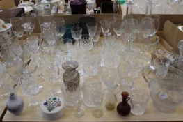 A mixed quantity of glass and china to include a Portmeirion `Botanical Garden` vase, a quantity of