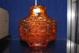A Whitefriars orange glass TV vase designed by Geoffrey Baxter, shape No. 9677, 17.5cm high