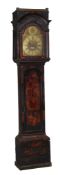 A George II black japanned eight-day longcase clock William Clarke, London, circa 1750 The five