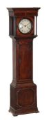 A rare mahogany inlaid oak miniature eight-day `grandmother` longcase clock Unsigned circa 1830 The