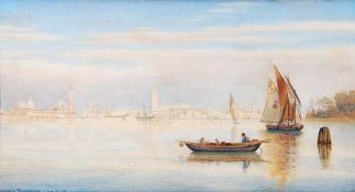 Anna E. (Blunden) Martino (1829-1915), Venice from the Lagoon, Watercolour, Signed and dated 1873-