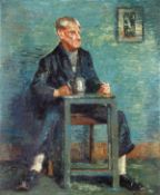 Henry Massey (early 20th Century), Portrait of a man at a table, Oil on canvas, Signed lower