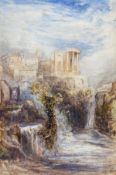 T. Williams (19th Century), View of the Temple of Vesta, Tivoli, Watercolour and pencil, Signed