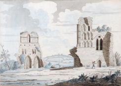 Samuel Hieronymus Grimm (1733-1794), Beeval Abbey, Nottinghamshire, Watercolour, pen and ink, 25.5 x