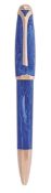 Montegrappa, Genio Creativo, Tributo Ad Amedeo Modigliani, an 18 carat rose gold and blue acrylic