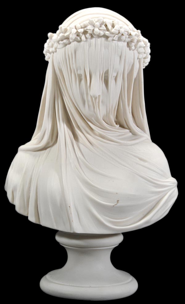 A Copeland parian porcelain bust of ‘The Veiled Bride’, made for the Ceramic and Crystal Palace Art