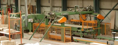 Edging and band facing line comprising; Meinert loader, Homag combination double ended tenoner /