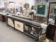 Hammwood single sided continuous through feed foil laminator, including shaping, sanding and with