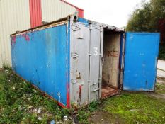 Export type storage container, 20ft (outside of loading bay) (Please Note - Lift out charge plus VAT