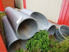 Assorted large diameter galvanised ducting, as lotted