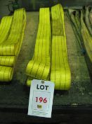 Two polyester lifting slings. This item has undergone a thorough examination with certification