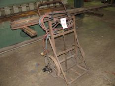 Steel welding trolley with hoses and torch