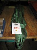 Three polyester lifting slings. This item has undergone a thorough examination with certification