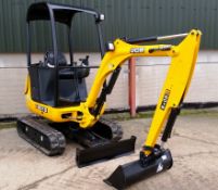 JCB 8018 mini excavator 1.5T, Expandable Tracks, 2 Speed, Blade with Buckets: 9” 12”