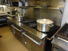 Garland stainless steel 4 burner gas oven and a Garland stainless steel solid top oven (Please