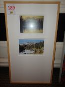 Framed print of 2 John Eiurssell prints '5 miles east' & 'cross roads' 390 x 610mm framed print of 2
