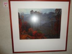 Two autumn woodland prints 880 x 800mm