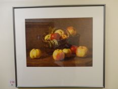 Two framed fruit prints 860 x 780mm