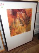 Framed Modernist leaf print 650 x 860mm