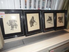 Four framed Inuit framed prints all 300 x 380mm