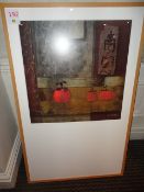 Framed Li-Leger print of fruit 760 x 1200mm