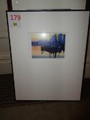 Framed Tiony Wypkema print 'coal harbour' 400 x 500mm & a blurred flower print 420 x 610mm