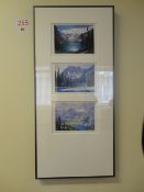 R D Hol framed print of three prints of snow topped mountains 350 x770mm