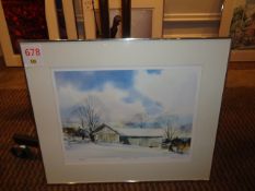 Framed & numbered 104/280 Brian M Atyeo print  'Hastings Farm'