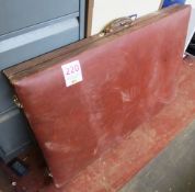 Timber frame therapy couch, brown leather