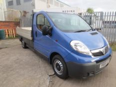 Vauxhall Vivaro 2900 CDTI LWB Euro 4 diesel dropside truck, 1995cc, Registration YR08 VLP, fitted