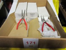 Thirty-three pairs assorted Roebuck flatnose and snipe nose pliers