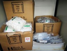 Quantity of cotton wool balls, moist wipes and foam tip swab poly systems