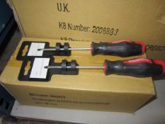 One hundred and forty-four contractor slotted four-screw drivers