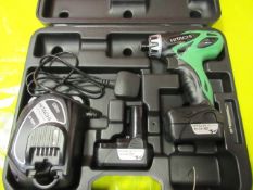Hitachi DB1ODL 10.8v, cordless driver with two batteries and charger
