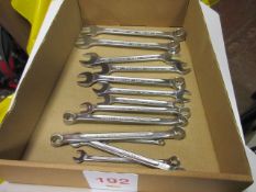 Thirteen Stahlwille assorted spanners ¼" to 1¹/16"