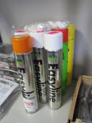 Ten tins of Easy line marking spray, 750 m/s