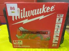 Milwaukee C12-PPC-21C (pex) power pipe cutter 12mm to 50mm diameter WHH 12v, lithium-ion battery and