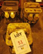 Three assorted 110 volt site transformers (located at Unit 10, Butlands Industrial Estate, Ipplepen,