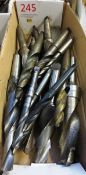 Assorted taper shank HSS twist flute drills (located at The Sidings, Station Approach Road,