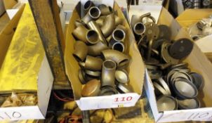 Three boxes of mild steel caps, fittings, tube sections, ball weights (located at Unit 10,