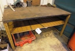 Steel welding bench with below mesh shelf, 1700 x 900 x 860mm high (located at Unit 10, Butlands