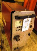 Butters AMT Mig 350 mig welder, serial no: 5030380 (Please Note; We assume this item is not in