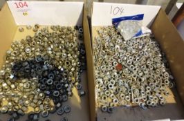 Two boxes of assorted fastening nuts (located at Unit 10, Butlands Industrial Estate, Ipplepen,