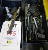 Two boxes of assorted clamps, bolts, etc. (located at The Sidings, Station Approach Road,